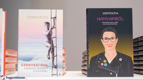 Kép a "Könyvekkel a mentális egészségért" nevet viselő programunkról, Szentesi Évával